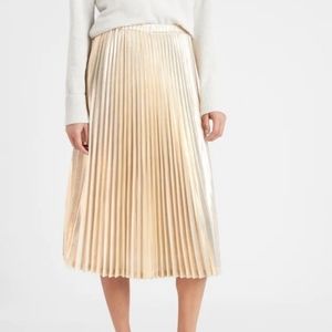 Banana Republic Foil Pleated Midi Skirt